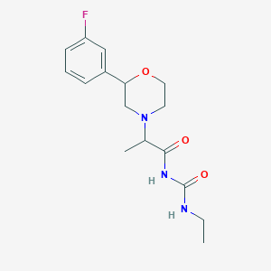 N-(ethylcarbamoyl)-2-[2-(3-fluorophenyl)morpholin-4-yl]propanamide