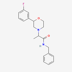 N-benzyl-2-[2-(3-fluorophenyl)morpholin-4-yl]propanamide