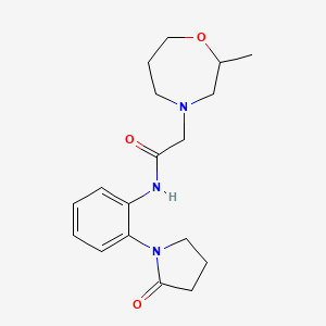 2-(2-methyl-1,4-oxazepan-4-yl)-N-[2-(2-oxopyrrolidin-1-yl)phenyl]acetamide