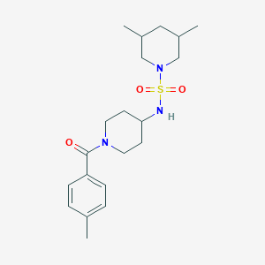 3,5-dimethyl-N-[1-(4-methylbenzoyl)piperidin-4-yl]piperidine-1-sulfonamide