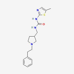 1-(5-Methyl-1,3-thiazol-2-yl)-3-[[1-(2-phenylethyl)pyrrolidin-3-yl]methyl]urea