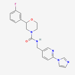 2-(3-fluorophenyl)-N-[(6-imidazol-1-ylpyridin-3-yl)methyl]morpholine-4-carboxamide