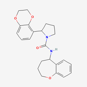 2-(2,3-dihydro-1,4-benzodioxin-5-yl)-N-(2,3,4,5-tetrahydro-1-benzoxepin-5-yl)pyrrolidine-1-carboxamide