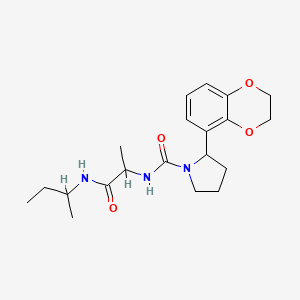 N-[1-(butan-2-ylamino)-1-oxopropan-2-yl]-2-(2,3-dihydro-1,4-benzodioxin-5-yl)pyrrolidine-1-carboxamide