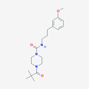 4-(2,2-dimethylpropanoyl)-N-[3-(3-methoxyphenyl)propyl]piperazine-1-carboxamide