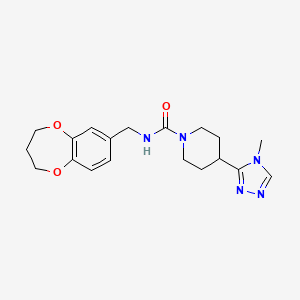 N-(3,4-dihydro-2H-1,5-benzodioxepin-7-ylmethyl)-4-(4-methyl-1,2,4-triazol-3-yl)piperidine-1-carboxamide