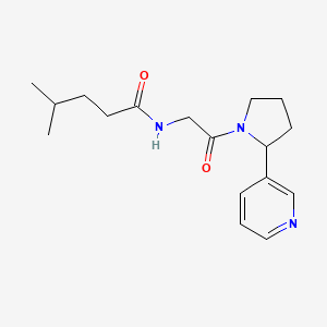 4-methyl-N-[2-oxo-2-(2-pyridin-3-ylpyrrolidin-1-yl)ethyl]pentanamide