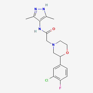 2-[2-(3-chloro-4-fluorophenyl)morpholin-4-yl]-N-(3,5-dimethyl-1H-pyrazol-4-yl)acetamide