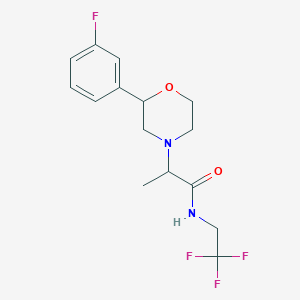 2-[2-(3-fluorophenyl)morpholin-4-yl]-N-(2,2,2-trifluoroethyl)propanamide