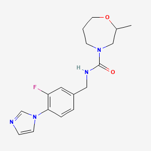 N-[(3-fluoro-4-imidazol-1-ylphenyl)methyl]-2-methyl-1,4-oxazepane-4-carboxamide