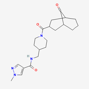 1-methyl-N-[[1-(9-oxobicyclo[3.3.1]nonane-3-carbonyl)piperidin-4-yl]methyl]pyrazole-4-carboxamide