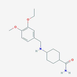 4-[(3-Ethoxy-4-methoxyphenyl)methylamino]cyclohexane-1-carboxamide