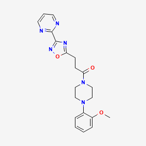 1-[4-(2-Methoxyphenyl)piperazin-1-yl]-3-(3-pyrimidin-2-yl-1,2,4-oxadiazol-5-yl)propan-1-one