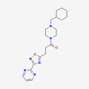 1-[4-(Cyclohexylmethyl)piperazin-1-yl]-3-(3-pyrimidin-2-yl-1,2,4-oxadiazol-5-yl)propan-1-one