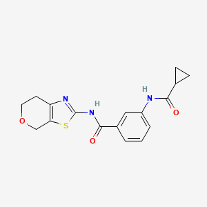 3-(cyclopropanecarbonylamino)-N-(6,7-dihydro-4H-pyrano[4,3-d][1,3]thiazol-2-yl)benzamide