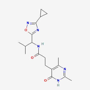 N-[1-(3-cyclopropyl-1,2,4-oxadiazol-5-yl)-2-methylpropyl]-3-(2,4-dimethyl-6-oxo-1H-pyrimidin-5-yl)propanamide