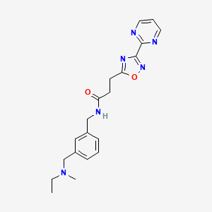 N-[[3-[[ethyl(methyl)amino]methyl]phenyl]methyl]-3-(3-pyrimidin-2-yl-1,2,4-oxadiazol-5-yl)propanamide