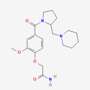 2-[2-Methoxy-4-[2-(piperidin-1-ylmethyl)pyrrolidine-1-carbonyl]phenoxy]acetamide