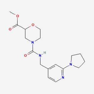 molecular formula C17H24N4O4 B7170481 Methyl 4-[(2-pyrrolidin-1-ylpyridin-4-yl)methylcarbamoyl]morpholine-2-carboxylate 