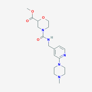 molecular formula C18H27N5O4 B7170502 Methyl 4-[[2-(4-methylpiperazin-1-yl)pyridin-4-yl]methylcarbamoyl]morpholine-2-carboxylate 