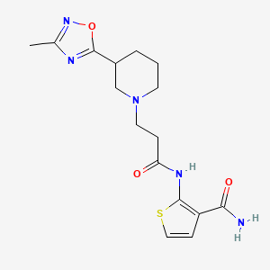 2-[3-[3-(3-Methyl-1,2,4-oxadiazol-5-yl)piperidin-1-yl]propanoylamino]thiophene-3-carboxamide