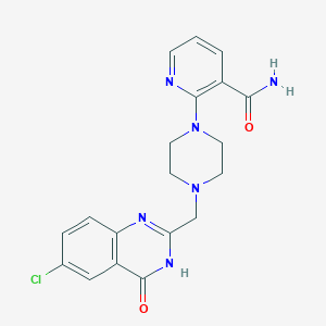 2-[4-[(6-chloro-4-oxo-3H-quinazolin-2-yl)methyl]piperazin-1-yl]pyridine-3-carboxamide