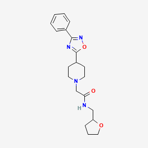 N-(oxolan-2-ylmethyl)-2-[4-(3-phenyl-1,2,4-oxadiazol-5-yl)piperidin-1-yl]acetamide