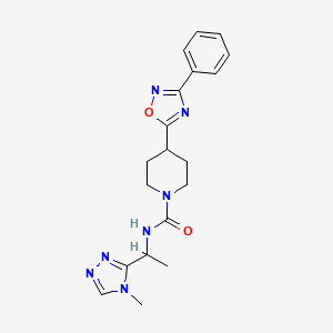 N-[1-(4-methyl-1,2,4-triazol-3-yl)ethyl]-4-(3-phenyl-1,2,4-oxadiazol-5-yl)piperidine-1-carboxamide