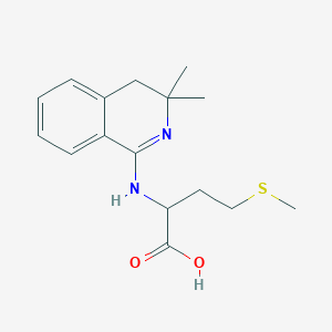 molecular formula C16H22N2O2S B071719 2-(3,3-Dimethyl-3,4-dihydro-isoquinolin-1-ylamino)-4-methylsulfanylbutyric acid CAS No. 187884-93-1