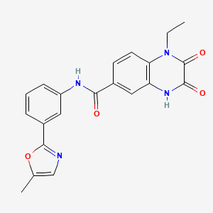 1-ethyl-N-[3-(5-methyl-1,3-oxazol-2-yl)phenyl]-2,3-dioxo-4H-quinoxaline-6-carboxamide