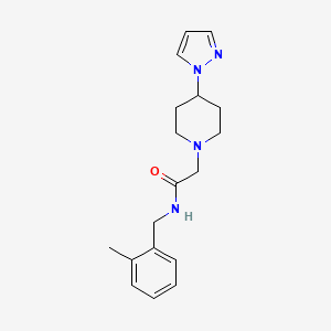 N-[(2-methylphenyl)methyl]-2-(4-pyrazol-1-ylpiperidin-1-yl)acetamide