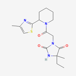 5-Ethyl-5-methyl-3-[2-[2-(4-methyl-1,3-thiazol-2-yl)piperidin-1-yl]-2-oxoethyl]imidazolidine-2,4-dione