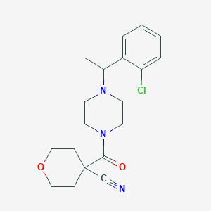 4-[4-[1-(2-Chlorophenyl)ethyl]piperazine-1-carbonyl]oxane-4-carbonitrile