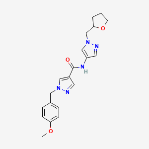 1-[(4-methoxyphenyl)methyl]-N-[1-(oxolan-2-ylmethyl)pyrazol-4-yl]pyrazole-4-carboxamide