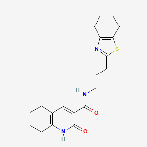 2-oxo-N-[3-(4,5,6,7-tetrahydro-1,3-benzothiazol-2-yl)propyl]-5,6,7,8-tetrahydro-1H-quinoline-3-carboxamide