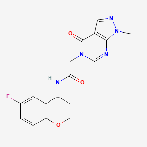 N-(6-fluoro-3,4-dihydro-2H-chromen-4-yl)-2-(1-methyl-4-oxopyrazolo[3,4-d]pyrimidin-5-yl)acetamide