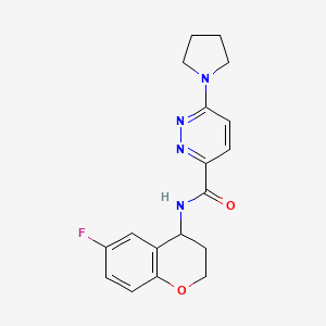 N-(6-fluoro-3,4-dihydro-2H-chromen-4-yl)-6-pyrrolidin-1-ylpyridazine-3-carboxamide