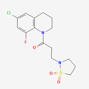 1-(6-chloro-8-fluoro-3,4-dihydro-2H-quinolin-1-yl)-3-(1,1-dioxo-1,2-thiazolidin-2-yl)propan-1-one