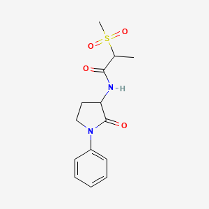 2-methylsulfonyl-N-(2-oxo-1-phenylpyrrolidin-3-yl)propanamide