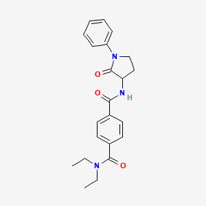 4-N,4-N-diethyl-1-N-(2-oxo-1-phenylpyrrolidin-3-yl)benzene-1,4-dicarboxamide