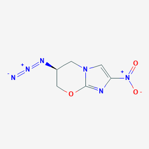 molecular formula C6H6N6O3 B071736 5H-Imidazo[2,1-b][1,3]oxazine, 6-azido-6,7-dihydro-2-nitro-, (6S)- CAS No. 187235-64-9