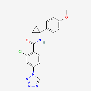 2-chloro-N-[1-(4-methoxyphenyl)cyclopropyl]-4-(tetrazol-1-yl)benzamide