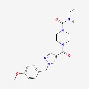 N-ethyl-4-[1-[(4-methoxyphenyl)methyl]pyrazole-4-carbonyl]piperazine-1-carboxamide