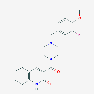 3-[4-[(3-fluoro-4-methoxyphenyl)methyl]piperazine-1-carbonyl]-5,6,7,8-tetrahydro-1H-quinolin-2-one