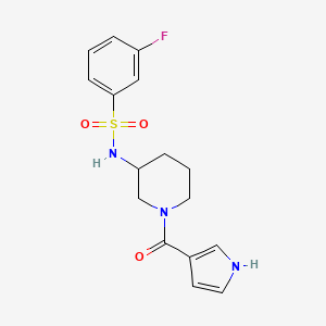 3-fluoro-N-[1-(1H-pyrrole-3-carbonyl)piperidin-3-yl]benzenesulfonamide