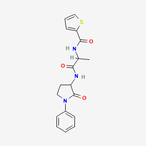 N-[1-oxo-1-[(2-oxo-1-phenylpyrrolidin-3-yl)amino]propan-2-yl]thiophene-2-carboxamide