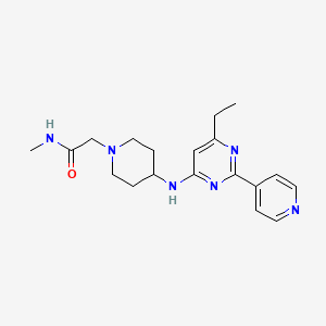 2-[4-[(6-ethyl-2-pyridin-4-ylpyrimidin-4-yl)amino]piperidin-1-yl]-N-methylacetamide