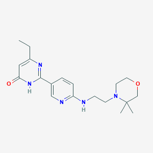 2-[6-[2-(3,3-dimethylmorpholin-4-yl)ethylamino]pyridin-3-yl]-4-ethyl-1H-pyrimidin-6-one