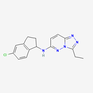 N-(5-chloro-2,3-dihydro-1H-inden-1-yl)-3-ethyl-[1,2,4]triazolo[4,3-b]pyridazin-6-amine