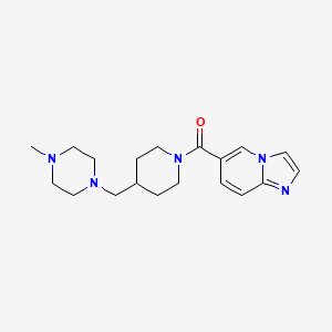 molecular formula C19H27N5O B7173793 Imidazo[1,2-a]pyridin-6-yl-[4-[(4-methylpiperazin-1-yl)methyl]piperidin-1-yl]methanone 